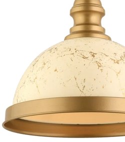 Luster na lanku MONZA 1xE27/40W/230V pr. 29 cm krémová/bronzová