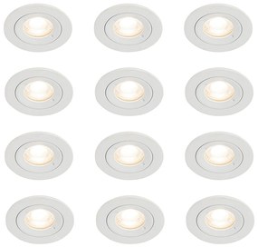 Sada 12 vstavaných bodových svetiel bielych okrúhlych GU10 50 mm IP44 - Xena