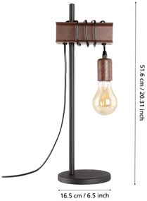 Eglo 43525 - Stolná lampa TOWNSHEND 1xE27/10W/230V