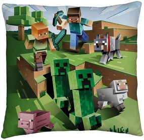 Obojstranný vankúš Minecraft - motív Farma - 40 x 40 cm