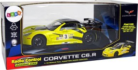 LEAN Toys Závodné športové auto R/C 1:18 Corvette C6.R Yellow 2.4 G Lights