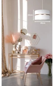 Duolla - Luster na lanku DUO 1xE27/15W/230V pr. 40 cm biela/zlatá