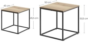 Sada 2ks konferenčných stolíkov QUADRO, dekor dub sonoma