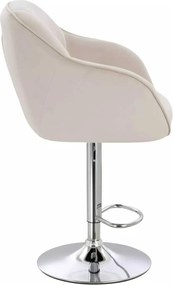 LuxuryForm DESIGN Barová stolička AVOLA VELUR na striebornom tanieri - krémová