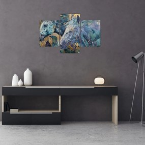 Obraz - Kone so zlatým pozadím (90x60 cm)