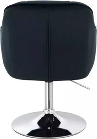 LuxuryForm DESIGN Stolička AVOLA VELUR na striebornom tanieri - čierna