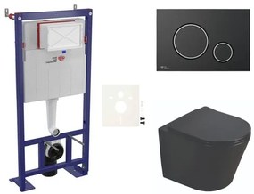 Cenovo zvýhodnený závesný WC set SAT do ľahkých stien / predstenová montáž + WC SAT Infinitio SIKOSSINB78, 1 ks