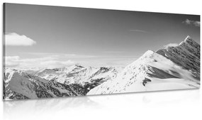 Obraz zasnežené pohorie v čiernobielom prevedení Varianta: 100x50