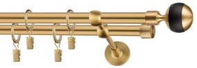 Dekorstudio Garniža dvojradová Guľa GLOBUS zlatá 19mm Dĺžka: 120cm, Typ uchytenia: Držiak dvojitý modern, Typ príslušenstva: Bez príslušenstva
