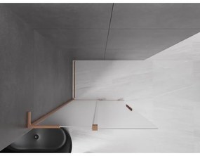 Mexen Velar L, posuvná sprchová zástena Walk-in 90 x 200 cm, 8mm sklo námraza, medená matná, 871-090-003-33-65
