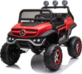 LEAN CARS Akumulátorové vozidlo Mercedes Unimog S, červené
