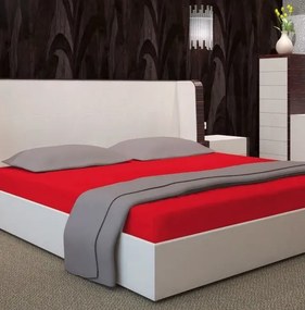 Červená plachta na posteľ s gumičkou - bavlnený satén Šírka: 90 cm | Dĺžka: 200 cm