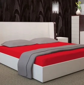 Červená plachta na posteľ s gumičkou - bavlnený satén Šírka: 90 cm | Dĺžka: 200 cm