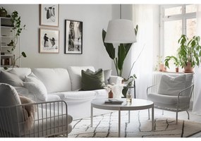 Závesné svietidlo Len1, 1x svetlobéžové textilné tienidlo, (fi 44 cm), b