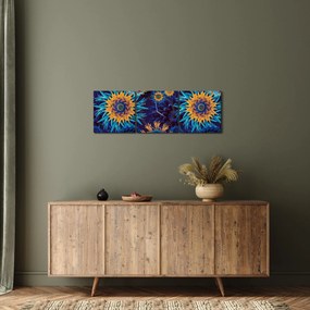 Obraz - 3D kvety (s hodinami) (90x30 cm)