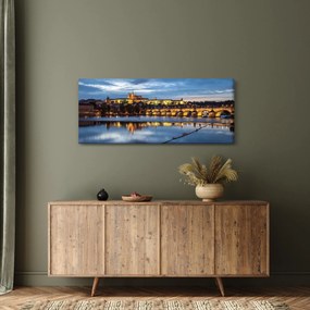 Obraz Pražského hradu a Karlovho mosta (120x50 cm)
