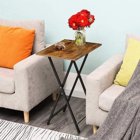 Skladací odkladací stolík Vasagle Abby 48 cm hnedý/čierny