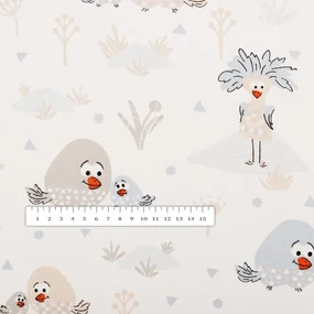 Biante Detská bavlnená obliečka na vankúš s lemom Sandra SA-614 Veselé vtáčiky na bielom 30 x 50 cm