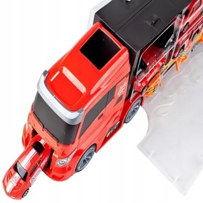 Nákladné hasičské auto s vozidlami kamión