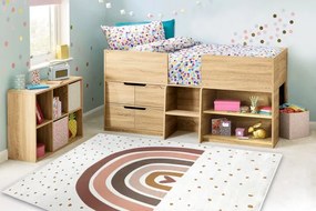 Detský koberec protišmykový BAMBINO 46960 dúha, biely / hnedý