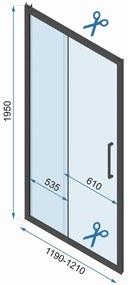 Rea Rapid Slide, 3-stenová sprchová kabína 150 (dvere) x 100(stena) x 100(stena) x 195 cm, 6mm číre sklo, chrómový profil, KPL-09117