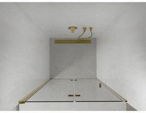 Mexen Lima, skladacie sprchové dvere do otvoru 90 x 190 cm, 6mm číre sklo, zlatý profil, 856-090-000-50-00