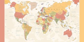 Obraz na korku mapa sveta v detailnom prevedení