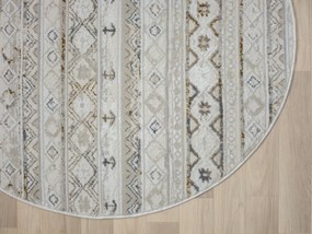 My Flair, Kusový koberec My Nomady CA60054 creme kruh, 120x120 (priemer) kruh, béžová, chodba / predsieň