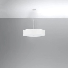 Závesné svietidlo Skala, 1x biele textilné tienidlo, (biele sklo), (fi 50 cm)