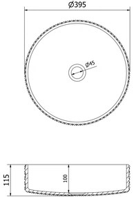 Mexen Aura, sklenené umývadlo na dosku 39 × 39 cm, číra / čierna, 24013971