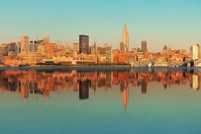 Samolepiaca fototapeta zrkadlenie New Yorku vo vode