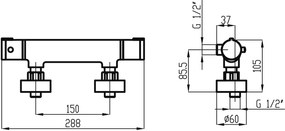 Novaservis Metalia 54, sprchová termostatická batéria s ručnou sprchovou súpravou, chrómová, 54960-0