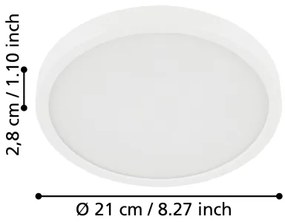 Eglo 900654 - LED kúpeľňové stropné svietidlo FUEVA LED/17W/230V biela IP44