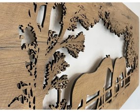 Li-Go 5012/B/4 - LED nástenná dekorácia LED/10W/5V 30000 mAh 120x60 cm dub