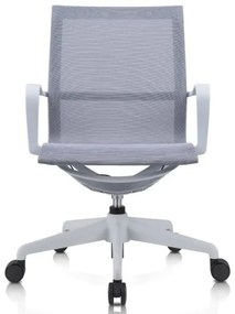 Kancelárska otočná stolička SWIFT — sieť, sivá