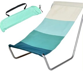 Skladacie lehátko v tyrkysovej farbe s vreckom