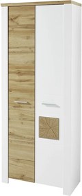 Predsieňová šatníková skriňa Materio, dub/biela