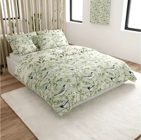 Bavlnené obliečky FLORIBIRD POLY zelené Rozmer obliečky: 70 x 90 cm | 140 x 200 cm