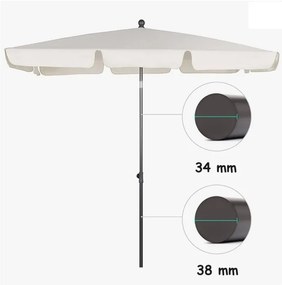 TRENDIE Záhradný slnečník 125x200 cm tmavo béžový