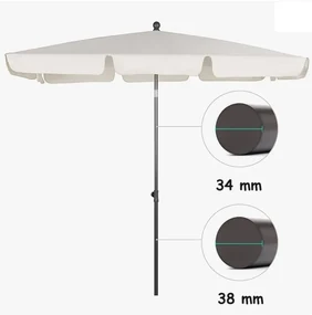 TRENDIE Záhradný slnečník 125x200 cm tmavo béžový