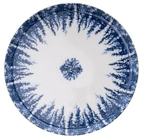 12-dielna jedálenská súprava, biela/modrá, porcelán