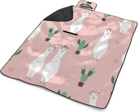 Sablio Plážová deka Lama a kaktusy: 200x140 cm