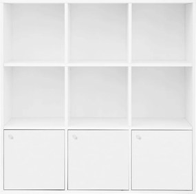 Knižnica, policový diel, s 9 priehradkami, biela