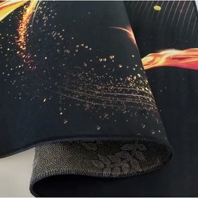 Čierny koberec s ohnivým kruhom Šírka: 120 cm | Dĺžka: 180 cm