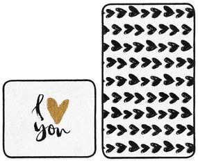 Biele/čierne kúpeľňové predložky v súprave 2 ks 60x100 cm – Mila Home