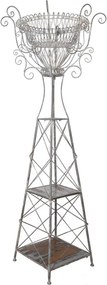 Šedý antik kovový stojan na kvetinu Brocante - 89*89*230 cm