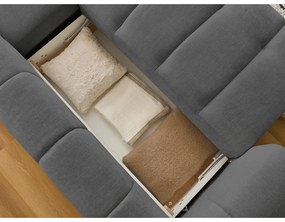 Tmavosivá rozkladacia/s úložným priestorom rohová pohovka (pravý roh/s leňoškou) Fuji – Bobochic Paris