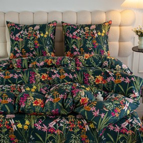 Obliečky z mikrovlákna MYSTIC GARDEN tmavo zelené Rozmer obliečky: 2 ks 70 x 90 cm | 200 x 220 cm