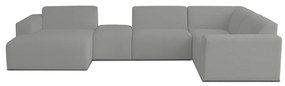 Sivá rohová pohovka z textílie buklé (do "U") Roxy – Scandic