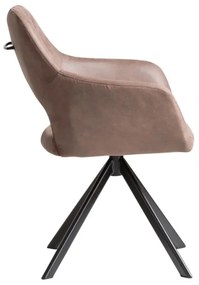 furniture-nabytek.cz - Sada 2 otočných kresiel Corton, hnedá látka a kov